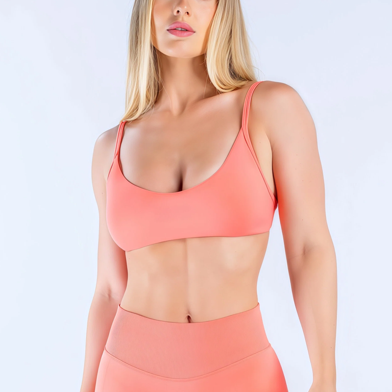 Yoga Strap Cotton - Biustonosz sportowy HISTELLO Impact z dekoltem