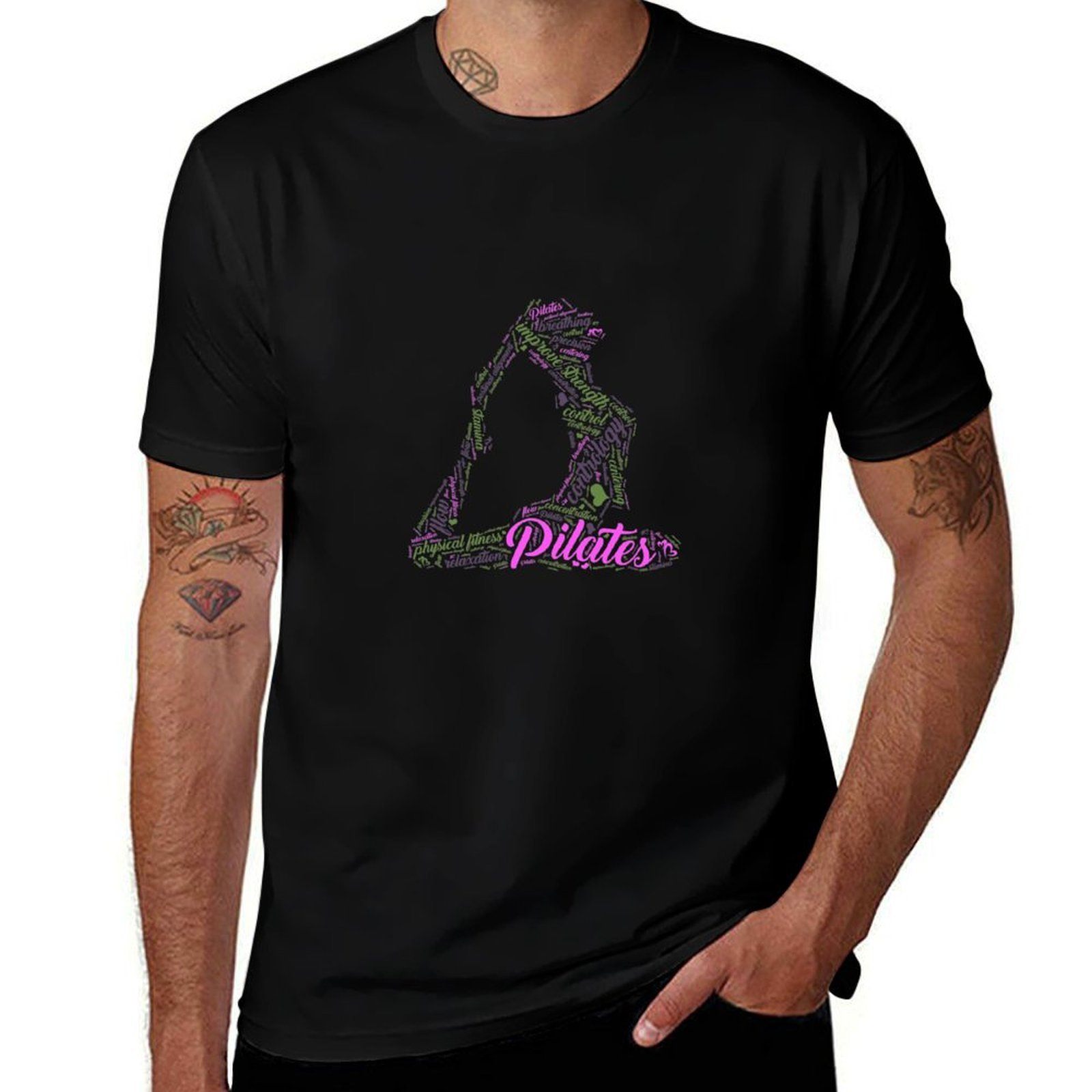 Pilates Yoga Gifts - Damska koszulka z zabawnym słownym obrazkiem,