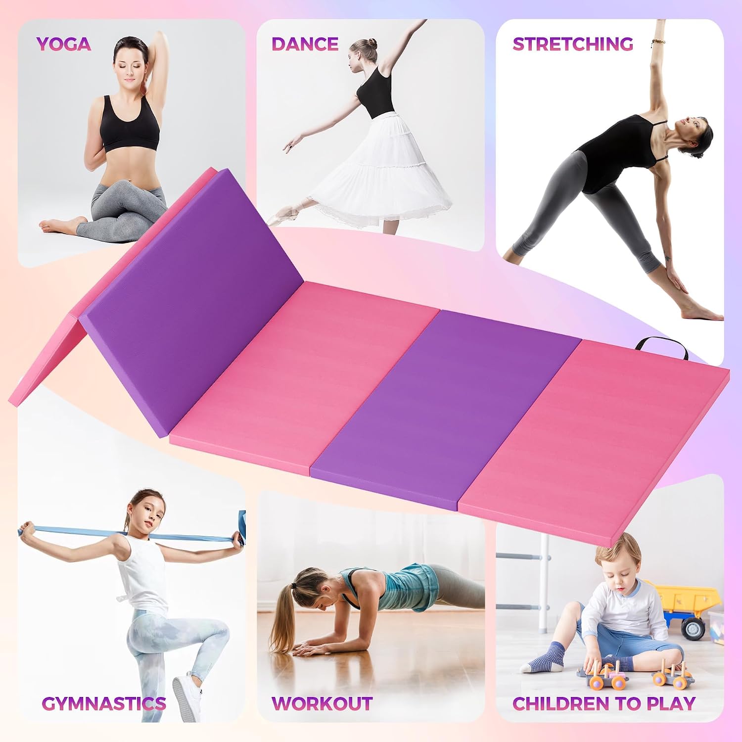 Pilates Yoga Matte - Składana mata do jogi i gimnastyki,
