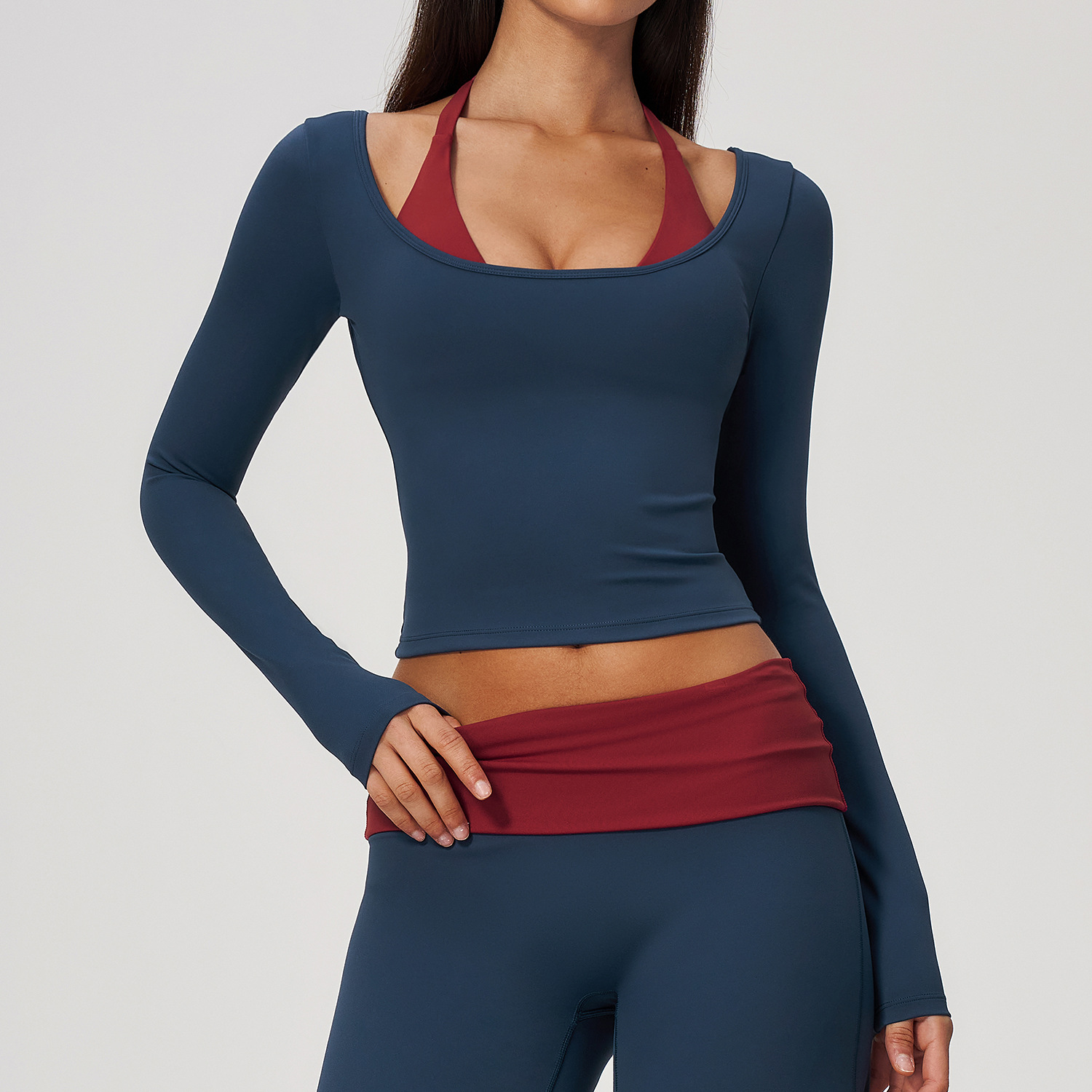 Yoga Strap Cotton - 2-w-1 Imitacja Dwuczęściowego Topu do Jogi