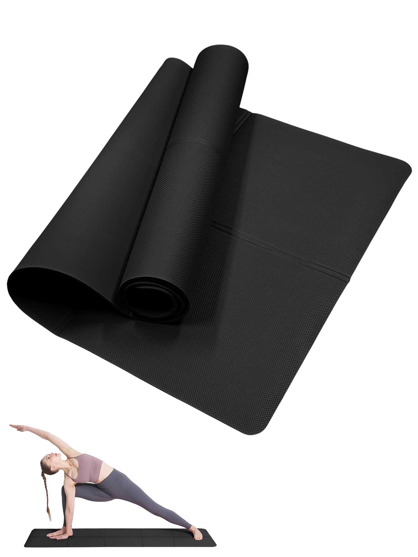 Pilates Yoga Matte - Składana Mata do Jogi Czarna Ekologiczna
