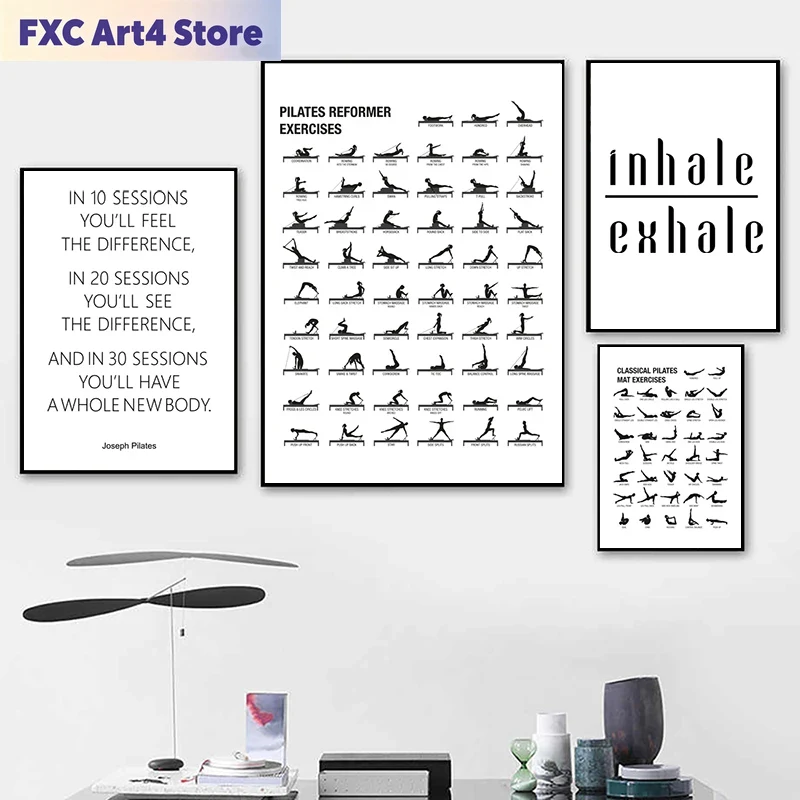 Plakat bez ramy z schematem ćw – Pilates Yoga Gifts recenzja i cena