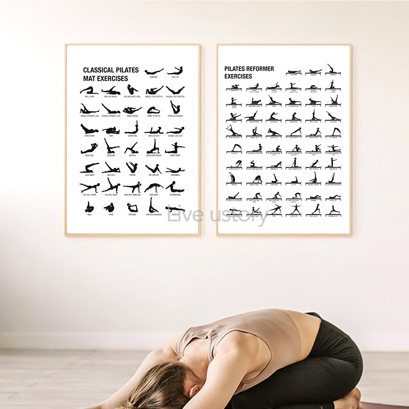 Plakat bez ramy z schematem ćw – Pilates Yoga Gifts recenzja i cena