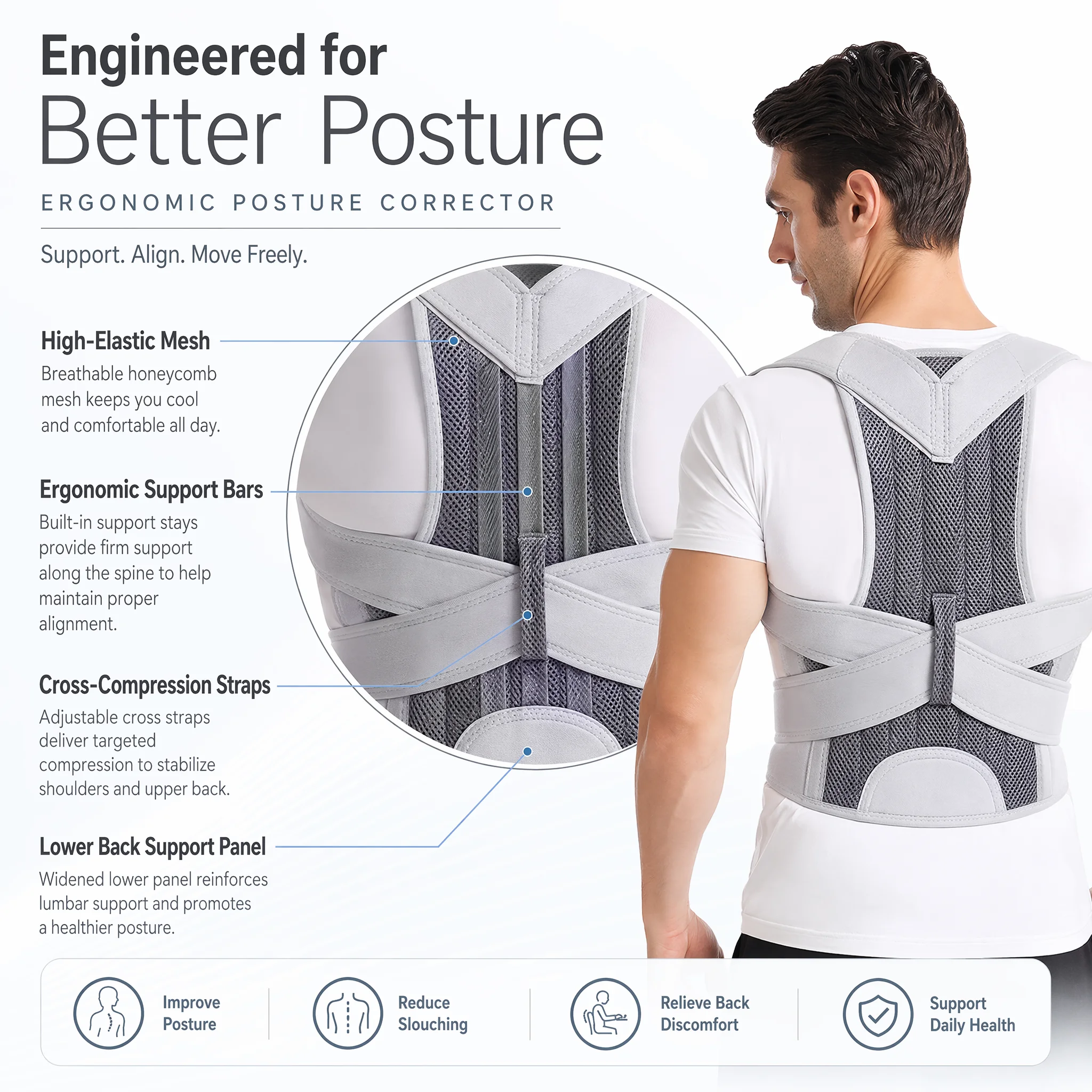Regulowany korektor postawy, o – Posture Pole Corrector recenzja i cena